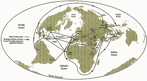 Major global trade routes, 1400-1800